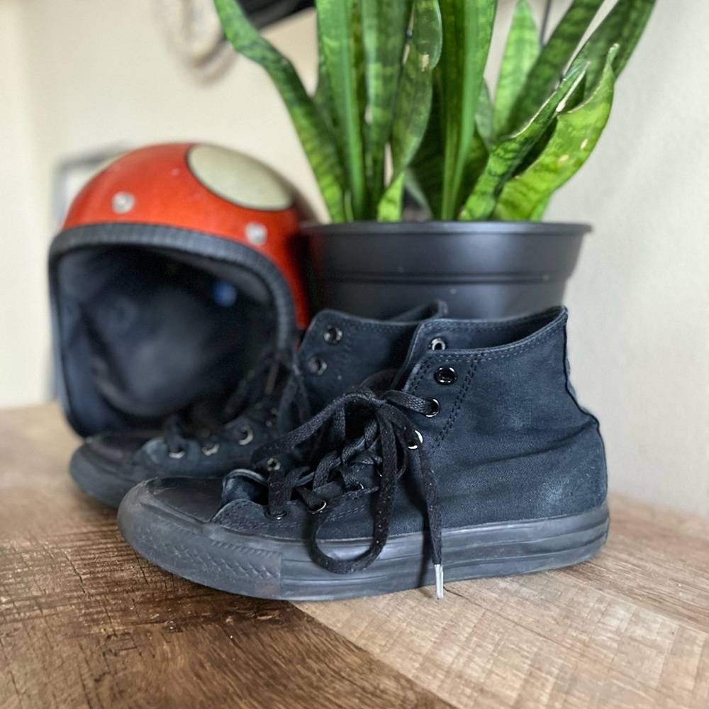 Converse Chuck Taylor All Star Hi Sneaker - Black Monochrome Womens-7  Mens-5